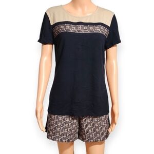 NUXX Black and Tan  Set Short And Blouse